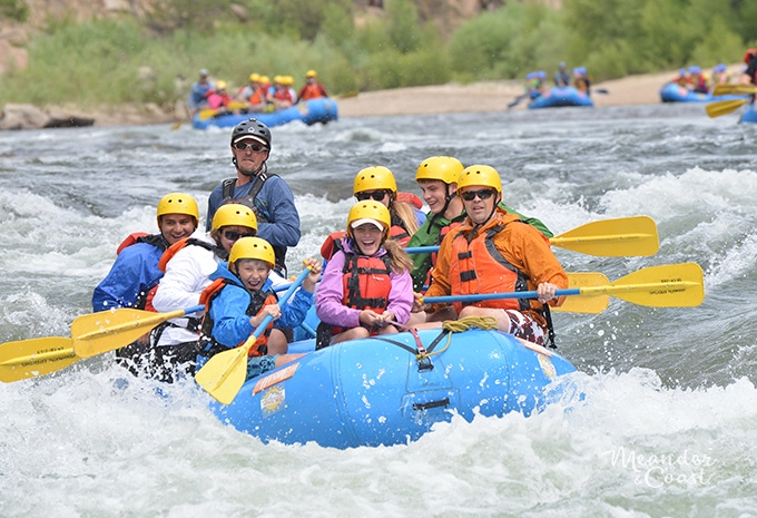 Whitewater rafting Browns Canyon, Colorado with teens. A great family adventure trip! | Meander & Coast