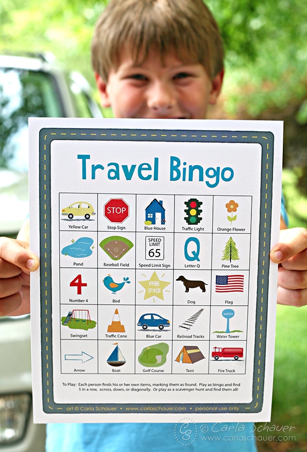 This is such a cute idea! Free printable travel bingo game for kids from MeanderAndCoast.com