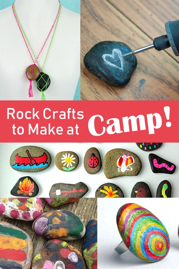 Awesome rock art ideas to make at camp!  These ideas for making decorated rocks are great to take along to make while camping. | Meander & Coast  #campingcrafts #campingcraft #rockartideas #decoratedrocks #paintedrocks #campcraft #teencrafts #tweencrafts #familycamping #outdoorcrafts #campingactivities